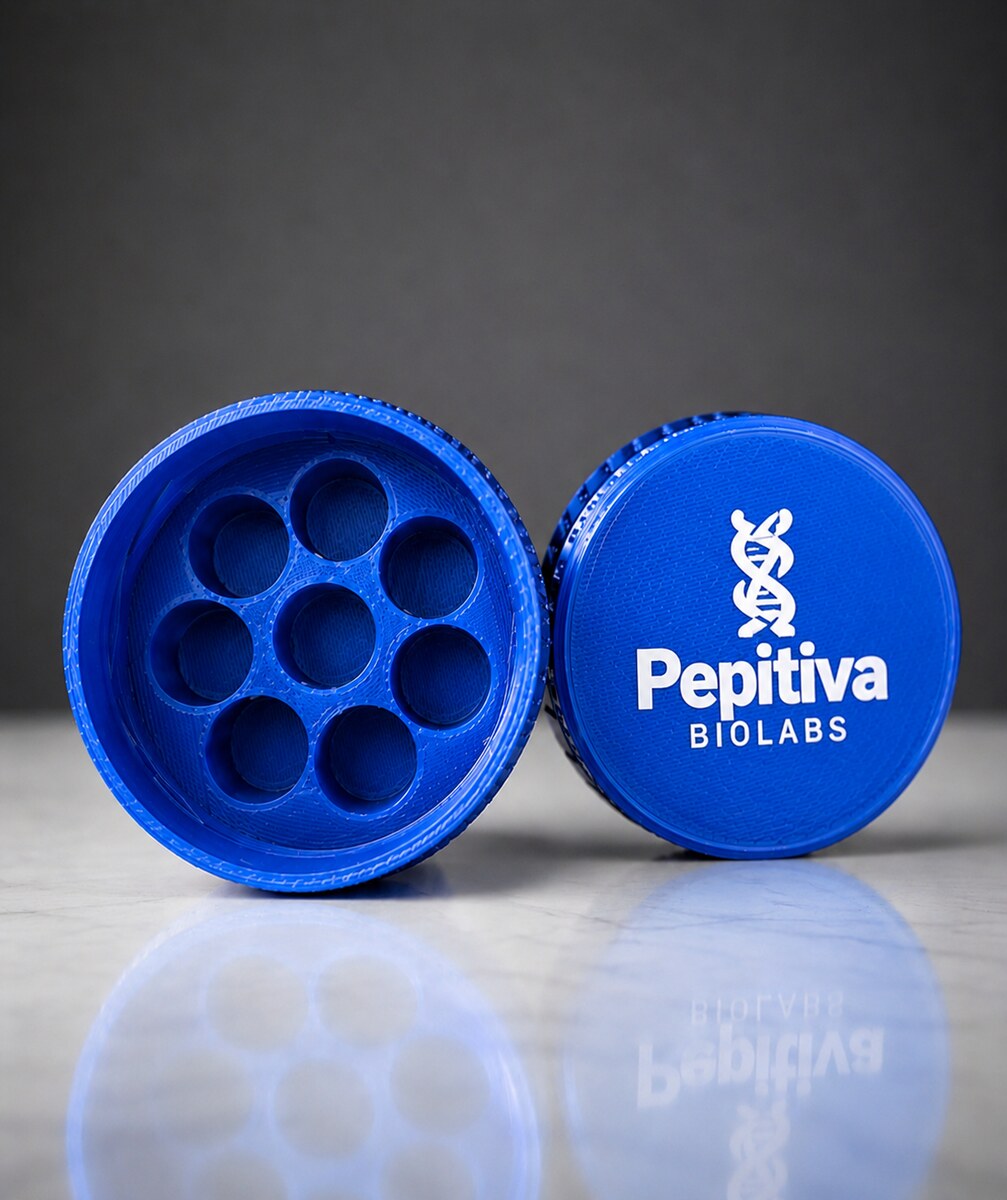 Peptide Storage Jar Case 3ml 8 vials — Double-Threaded Lid